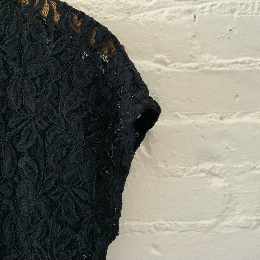 A New Day Black Lace Short Sleeve Top Shirt Top Goth Fairy Indie Sexy Size M - Picture 8 of 15